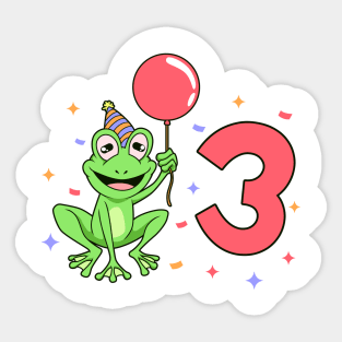 I am 3 with frog - kids birthday 3 years old Sticker